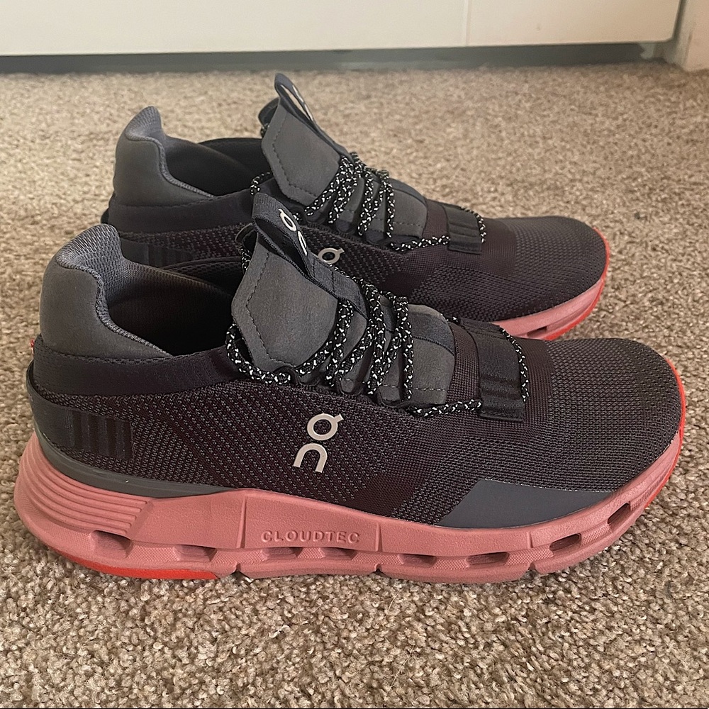 On Running, Cloudnova, Black/Grey/Pink, size 9.5 women